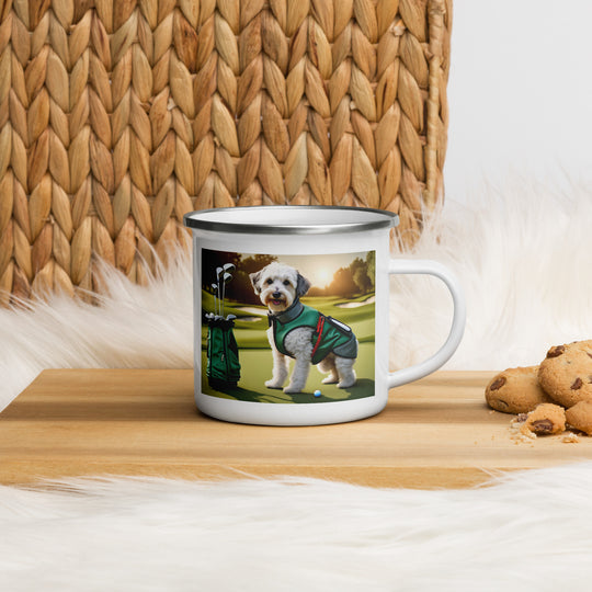 Schnoodle Golfer- Enamel Mug v4