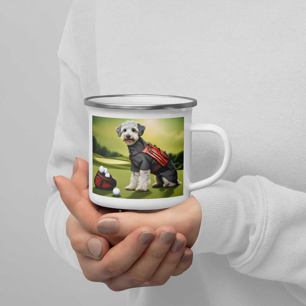 Schnoodle Golfer- Enamel Mug v6