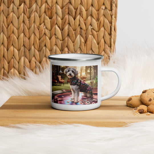 Schnoodle Golfer- Enamel Mug v8