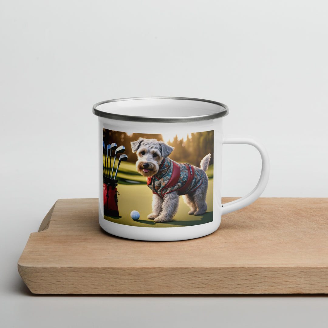 Schnoodle Golfer- Enamel Mug v10
