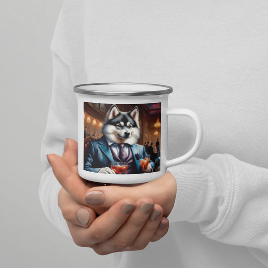 Pomsky General- Enamel Mug v8