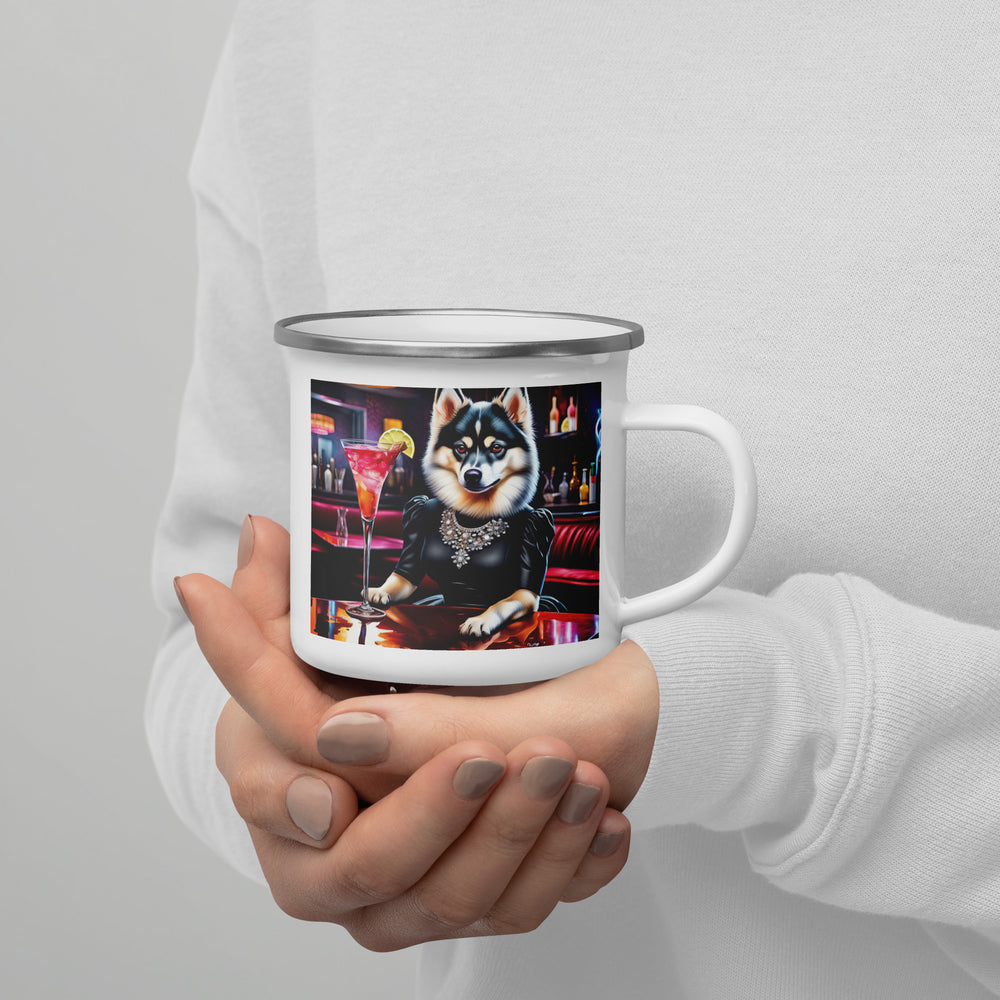 Pomsky General- Enamel Mug v10