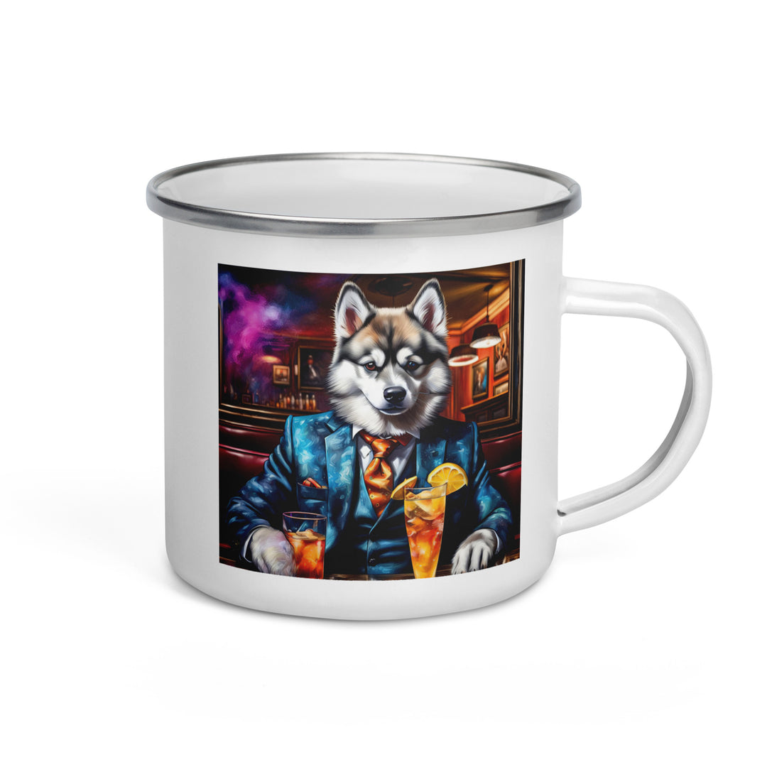 Pomsky General- Enamel Mug v13