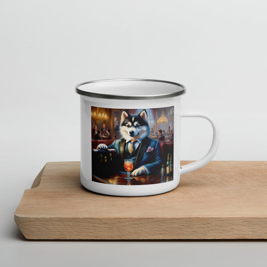 Pomsky General- Enamel Mug v15