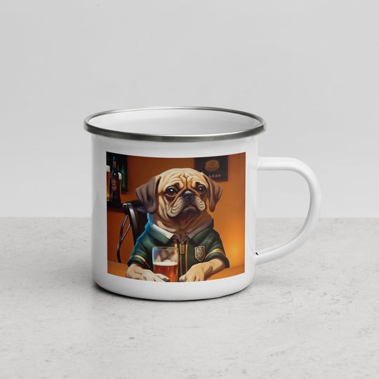 Puggle Golfer- Enamel Mug v15