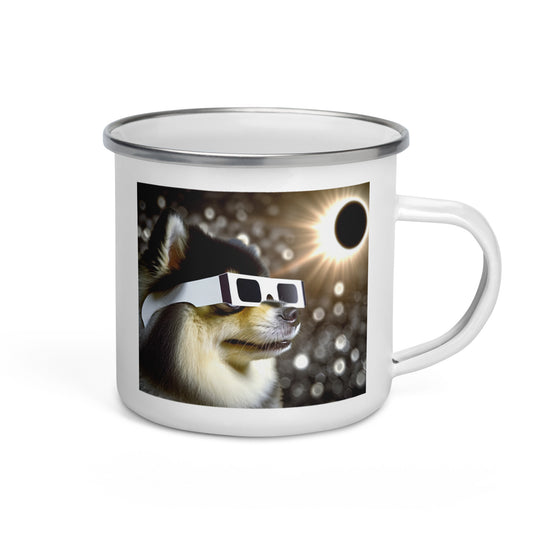 Pomsky Eclipse- Enamel Mug