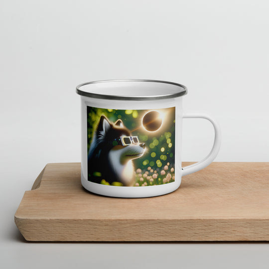 Pomsky Eclipse- Enamel Mug v2