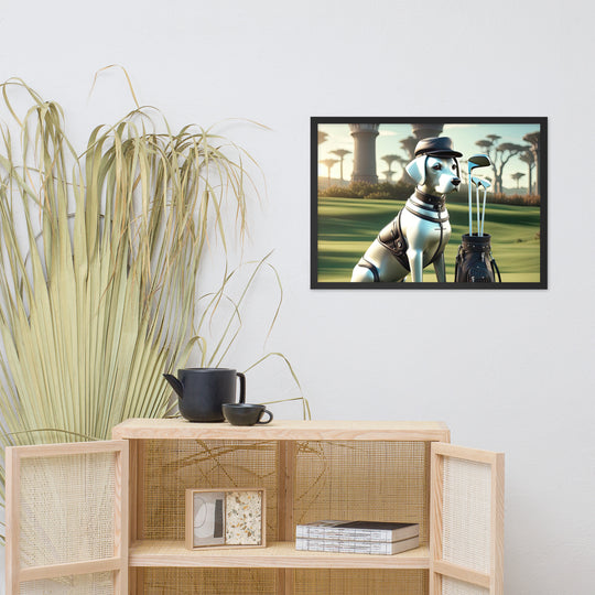 Framed matte paper poster-Labrador Retriever Golfer V18