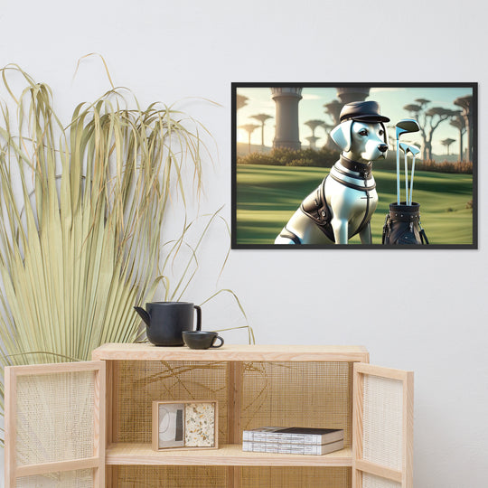 Framed matte paper poster-Labrador Retriever Golfer V18