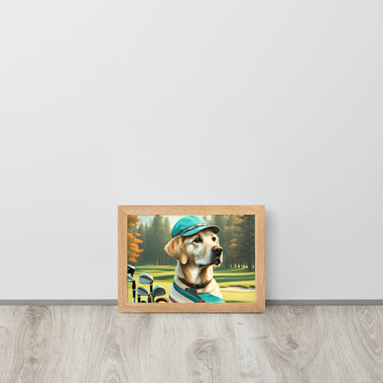 Framed matte paper poster-Labrador Retriever Golfer V10