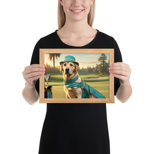 Framed matte paper poster-Labrador Retriever Golfer V12