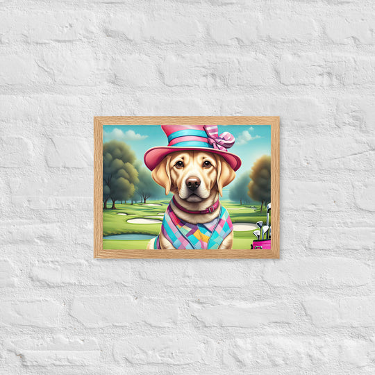 Framed matte paper poster-Labrador Retriever Golfer V9