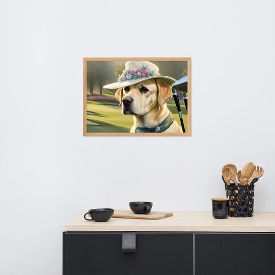 Framed matte paper poster-Labrador Retriever Golfer V5