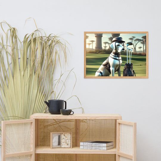 Framed matte paper poster-Labrador Retriever Golfer V18