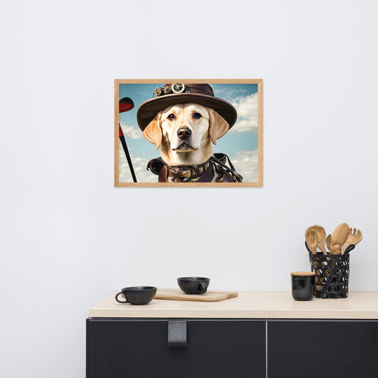 Framed matte paper poster-Labrador Retriever Golfer V20