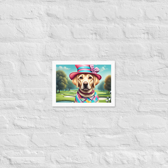 Framed matte paper poster-Labrador Retriever Golfer V9