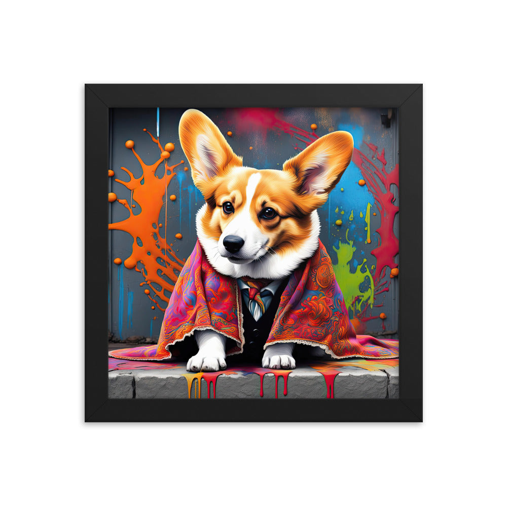 Pembroke Welsh Corgi- Framed poster v3