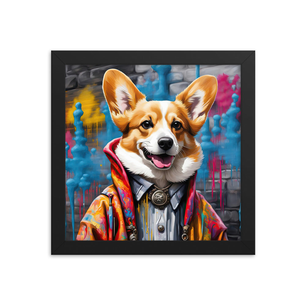 Pembroke Welsh Corgi- Framed poster v5