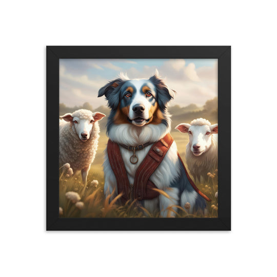 Australian Shepherd- Framed poster v4