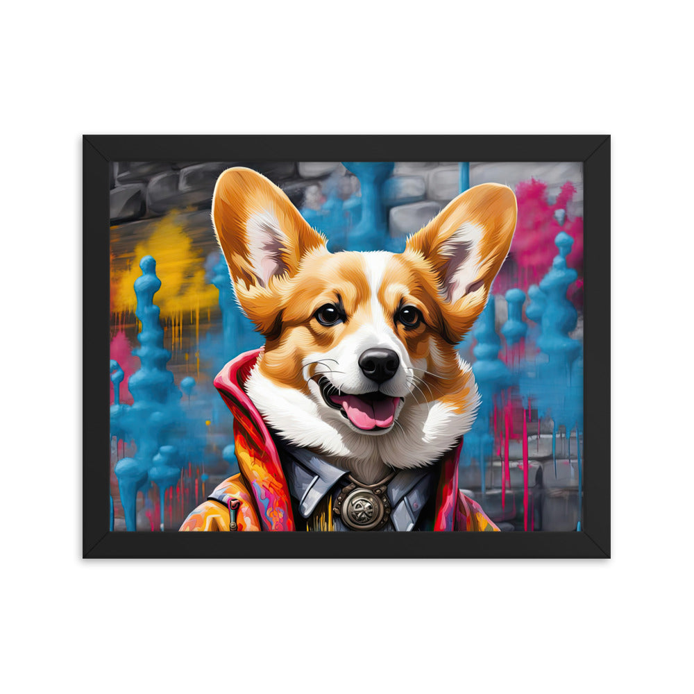 Pembroke Welsh Corgi- Framed poster v5