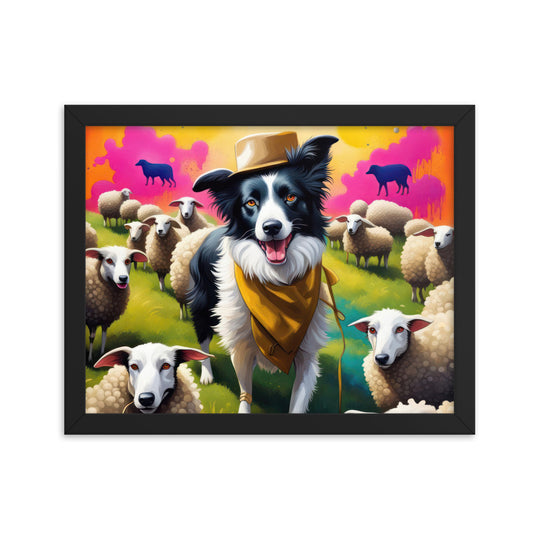 Australian Shepherd- Framed poster v2