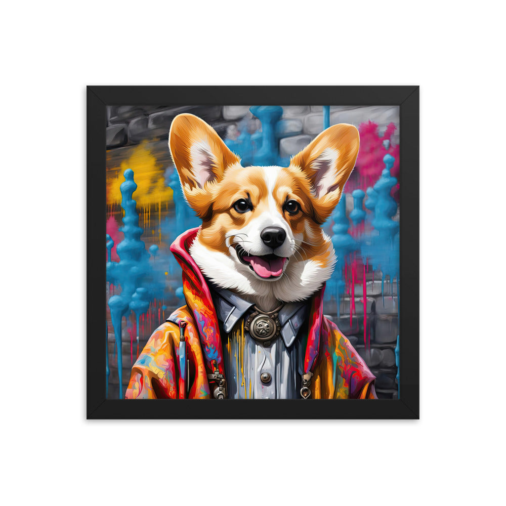 Pembroke Welsh Corgi- Framed poster v5
