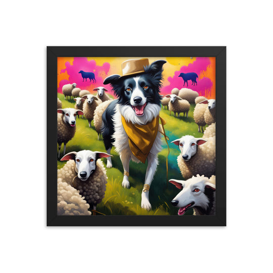 Australian Shepherd- Framed poster v2