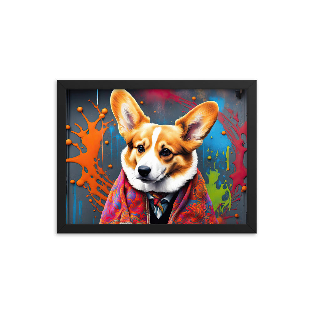 Pembroke Welsh Corgi- Framed poster v3