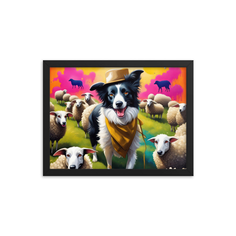 Australian Shepherd- Framed poster v2