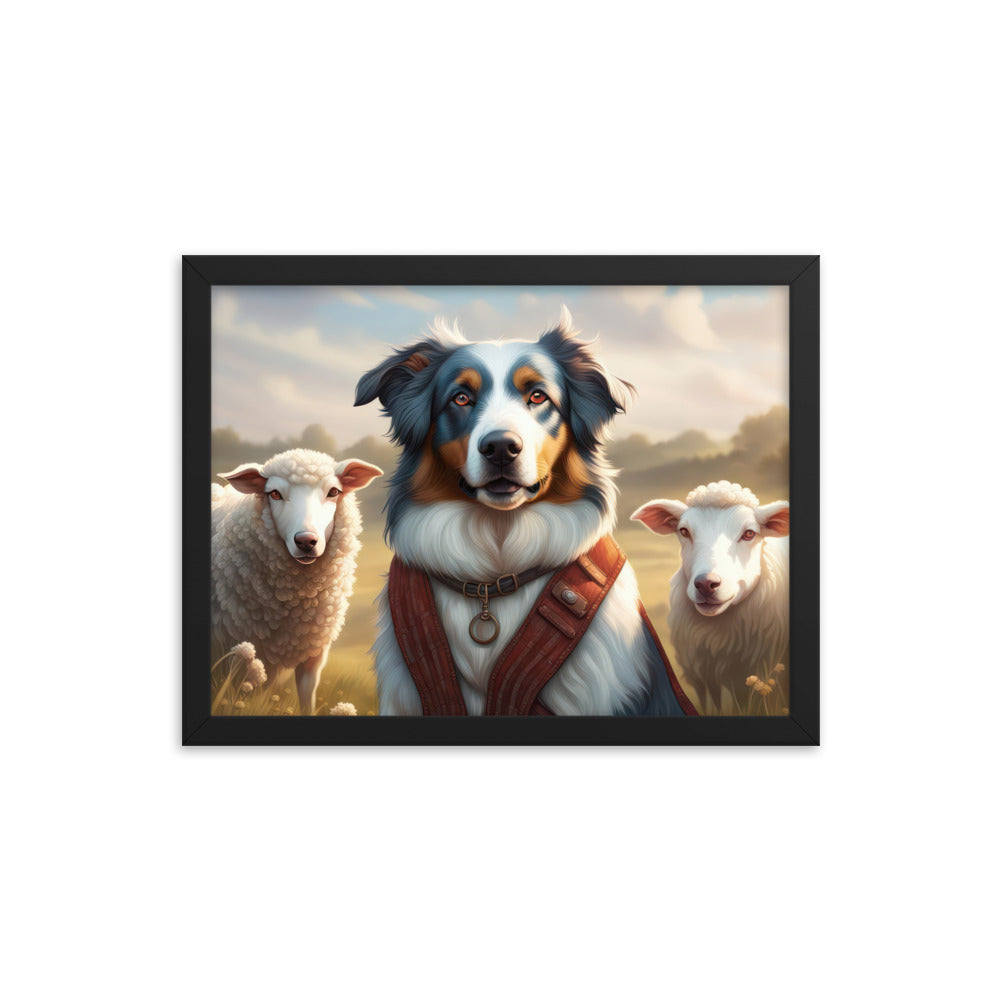 Australian Shepherd- Framed poster v4