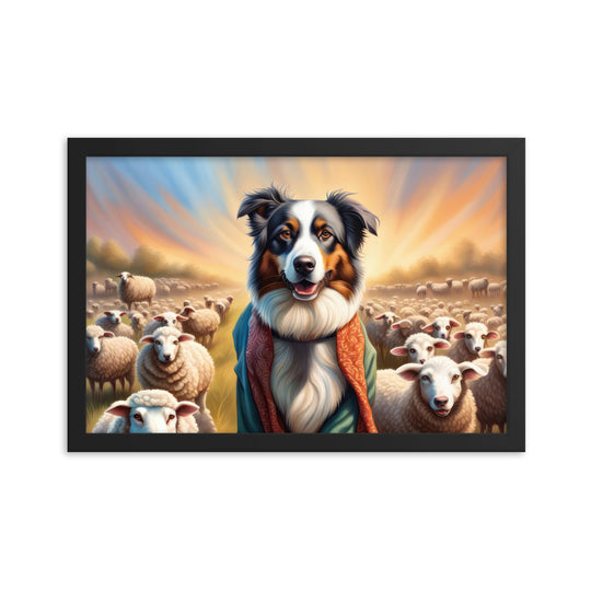 Australian Shepherd- Framed poster