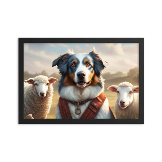 Australian Shepherd- Framed poster v4