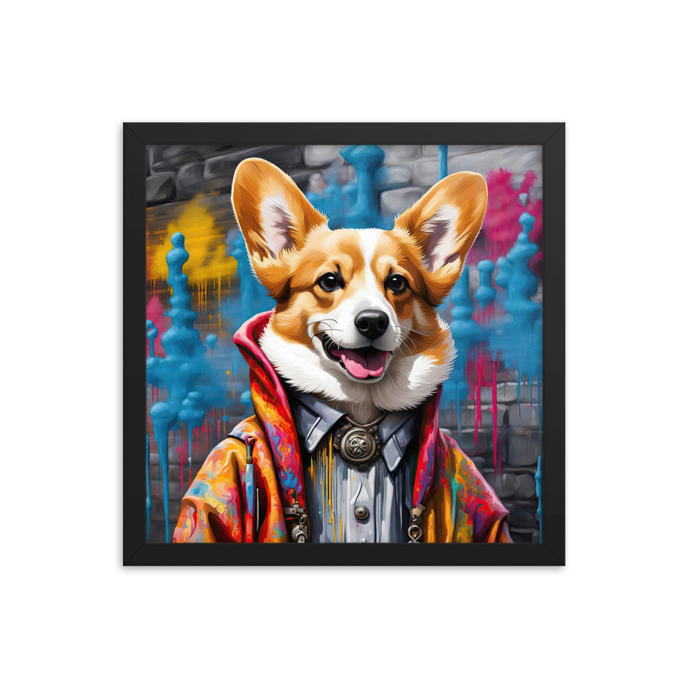 Pembroke Welsh Corgi- Framed poster v5