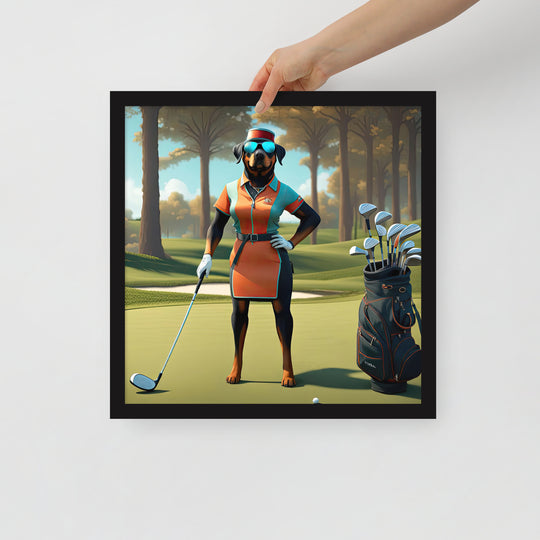 Rottweiler Golfer- Framed poster v4