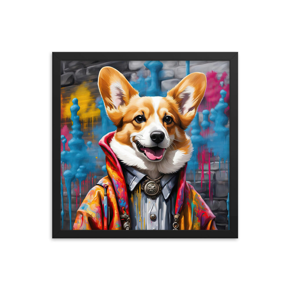 Pembroke Welsh Corgi- Framed poster v5