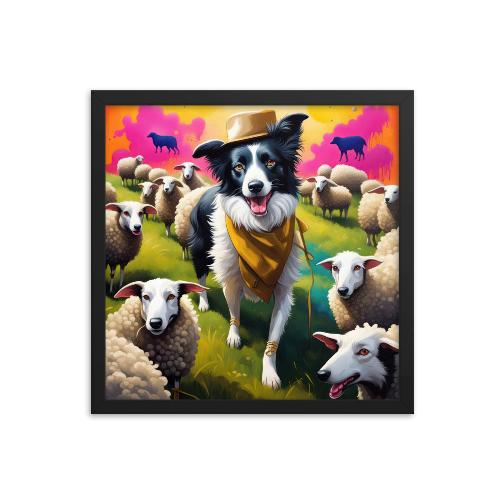 Australian Shepherd- Framed poster v2