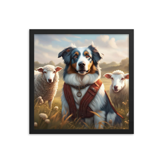 Australian Shepherd- Framed poster v4