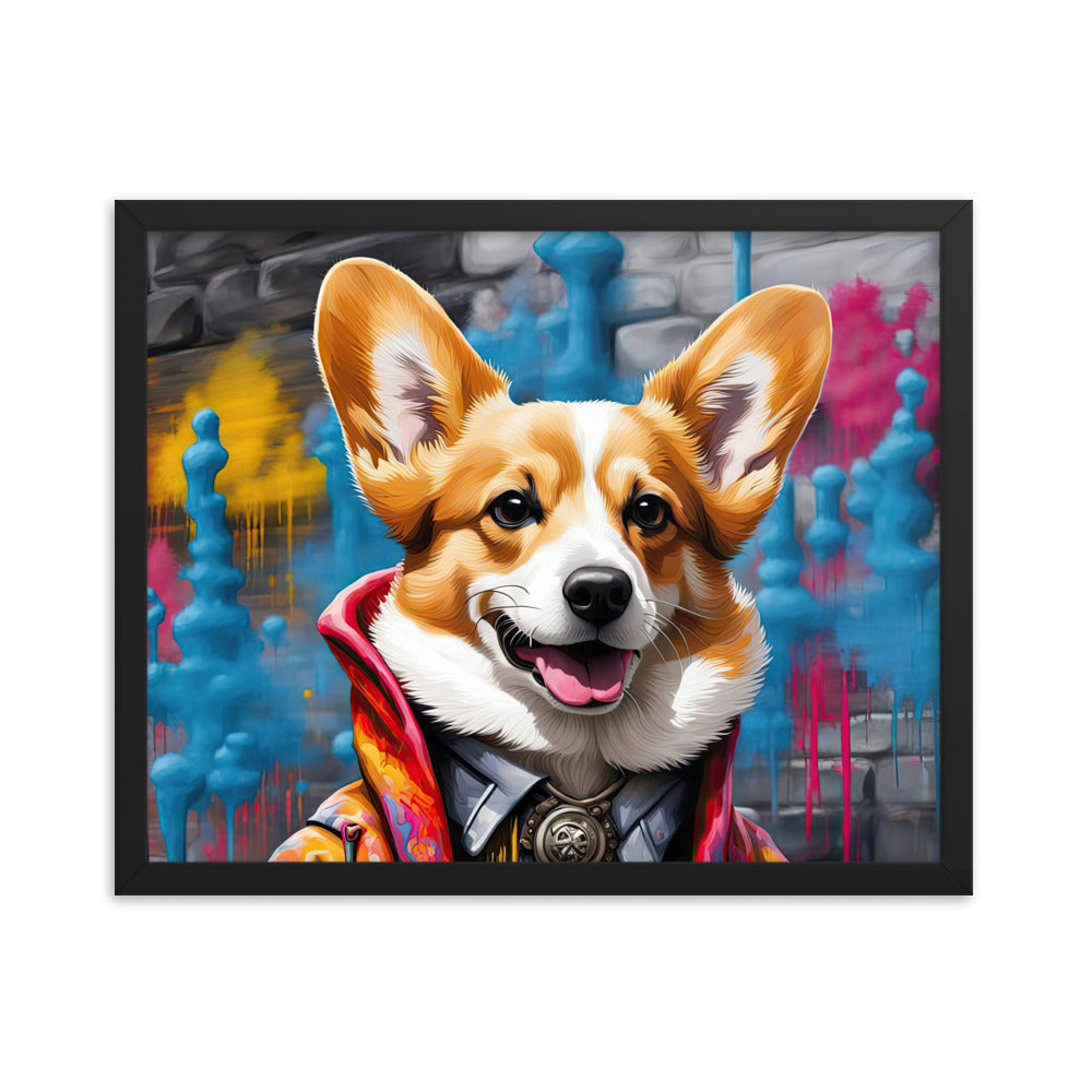 Pembroke Welsh Corgi- Framed poster v5