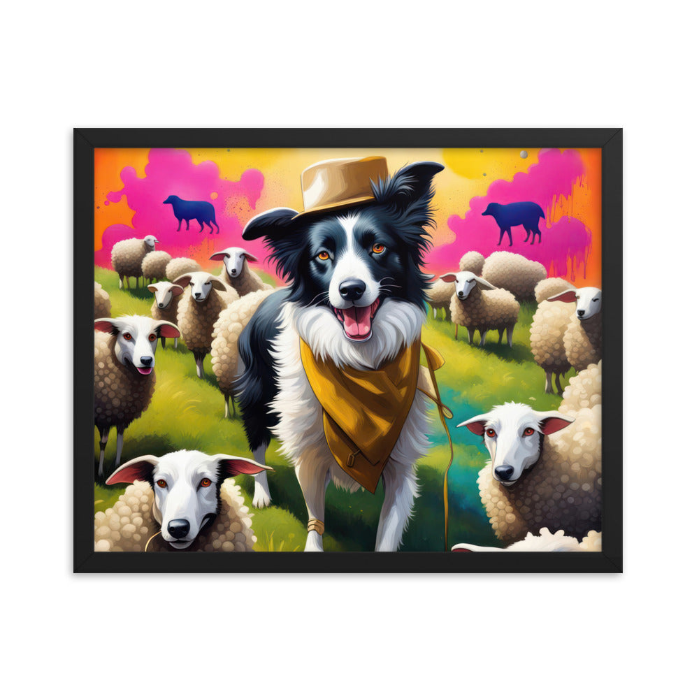 Australian Shepherd- Framed poster v2