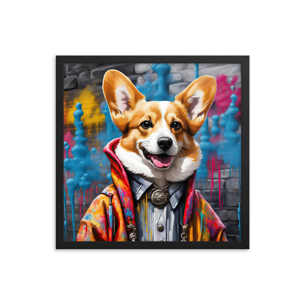 Pembroke Welsh Corgi- Framed poster v5