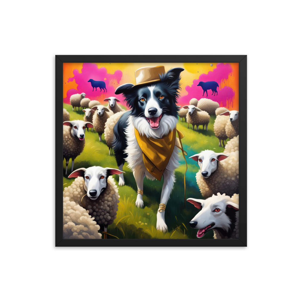 Australian Shepherd- Framed poster v2