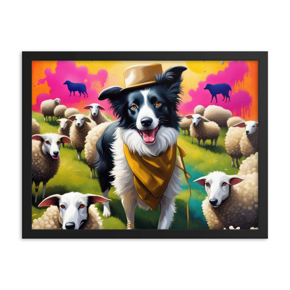 Australian Shepherd- Framed poster v2