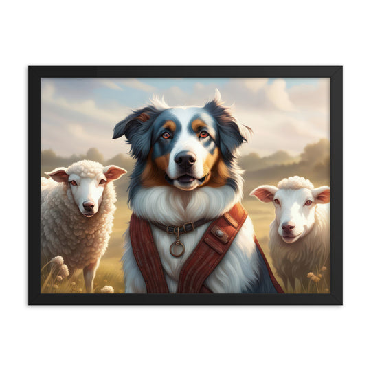 Australian Shepherd- Framed poster v4