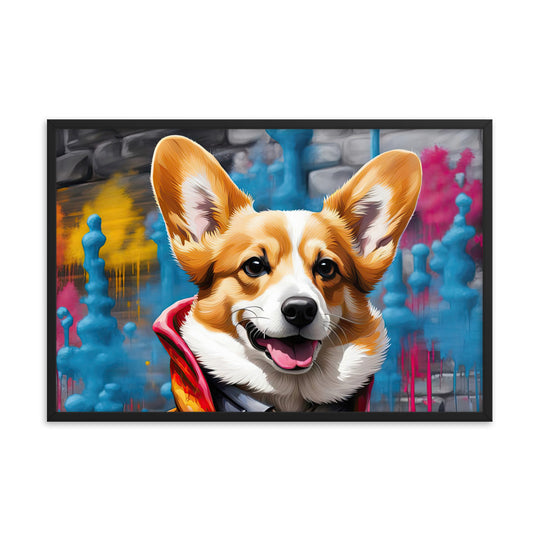 Pembroke Welsh Corgi- Framed poster v5