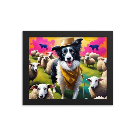 Australian Shepherd- Framed poster v2