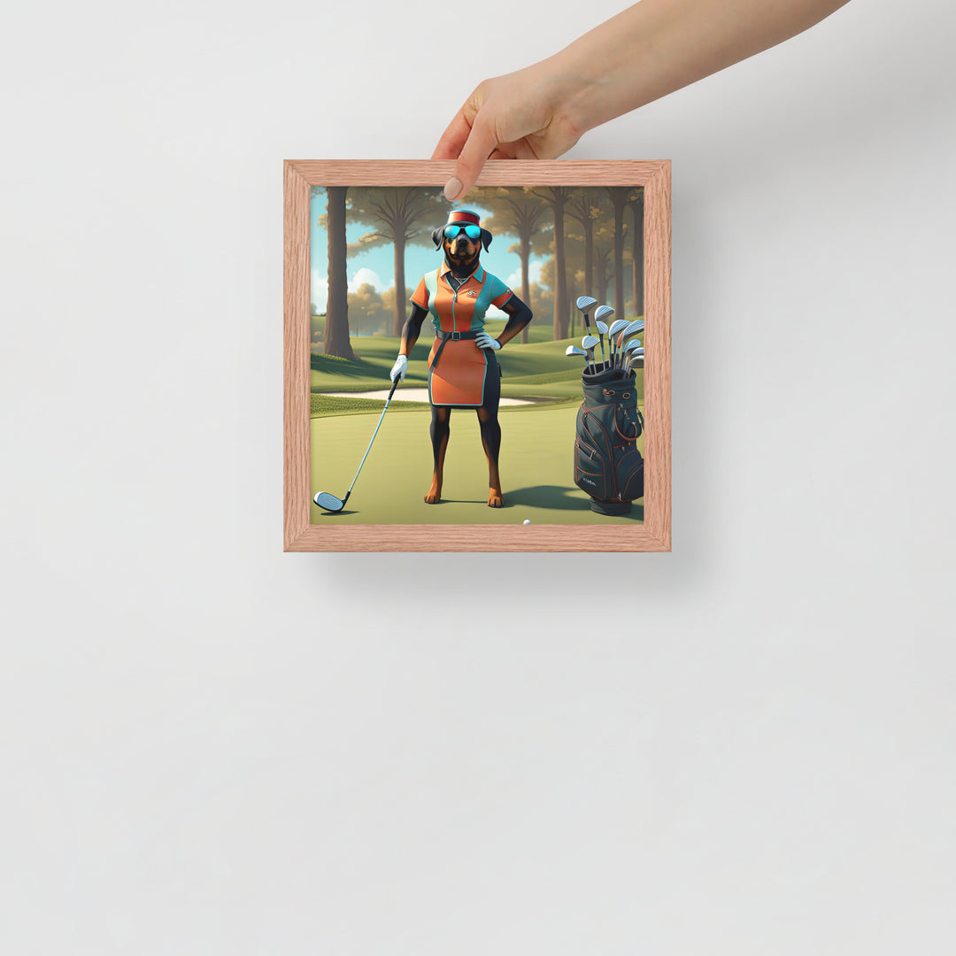 Rottweiler Golfer- Framed poster v4