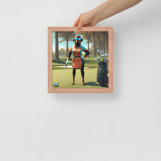 Rottweiler Golfer- Framed poster v4