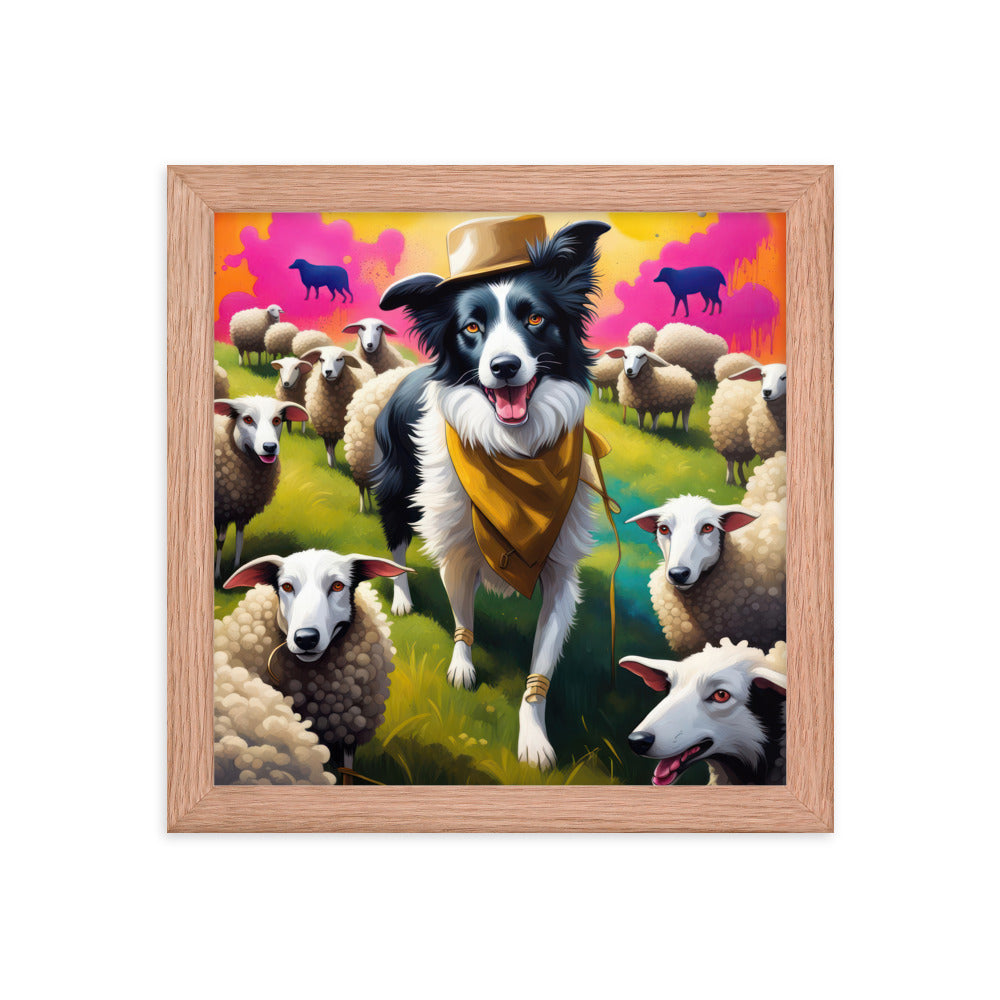 Australian Shepherd- Framed poster v2