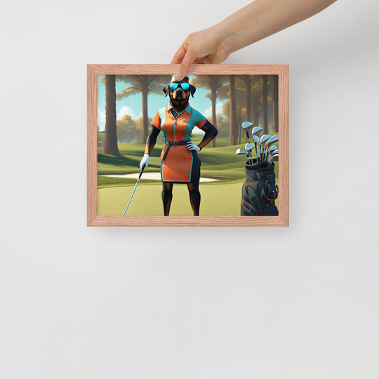 Rottweiler Golfer- Framed poster v4