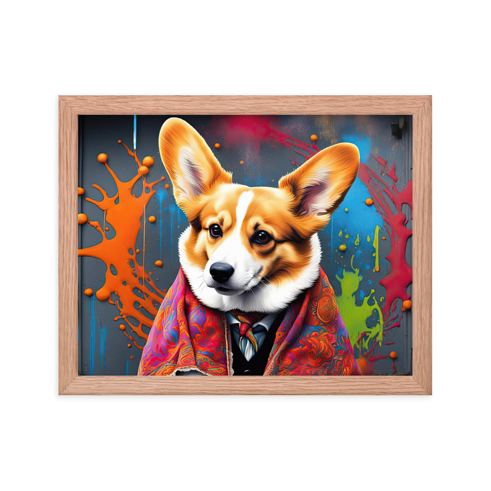 Pembroke Welsh Corgi- Framed poster v3